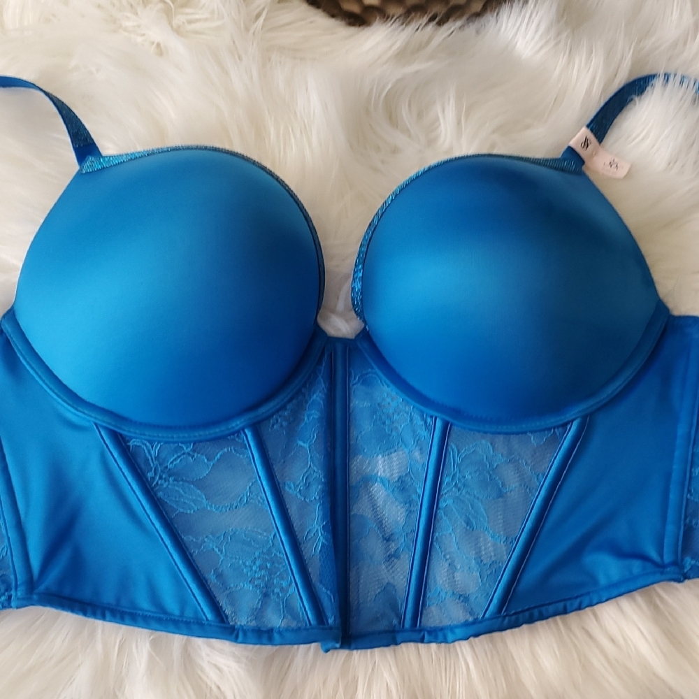 Nwt Victoria's Secret Push Up Blue Bra with Molded Cups - Picture 10 of 15